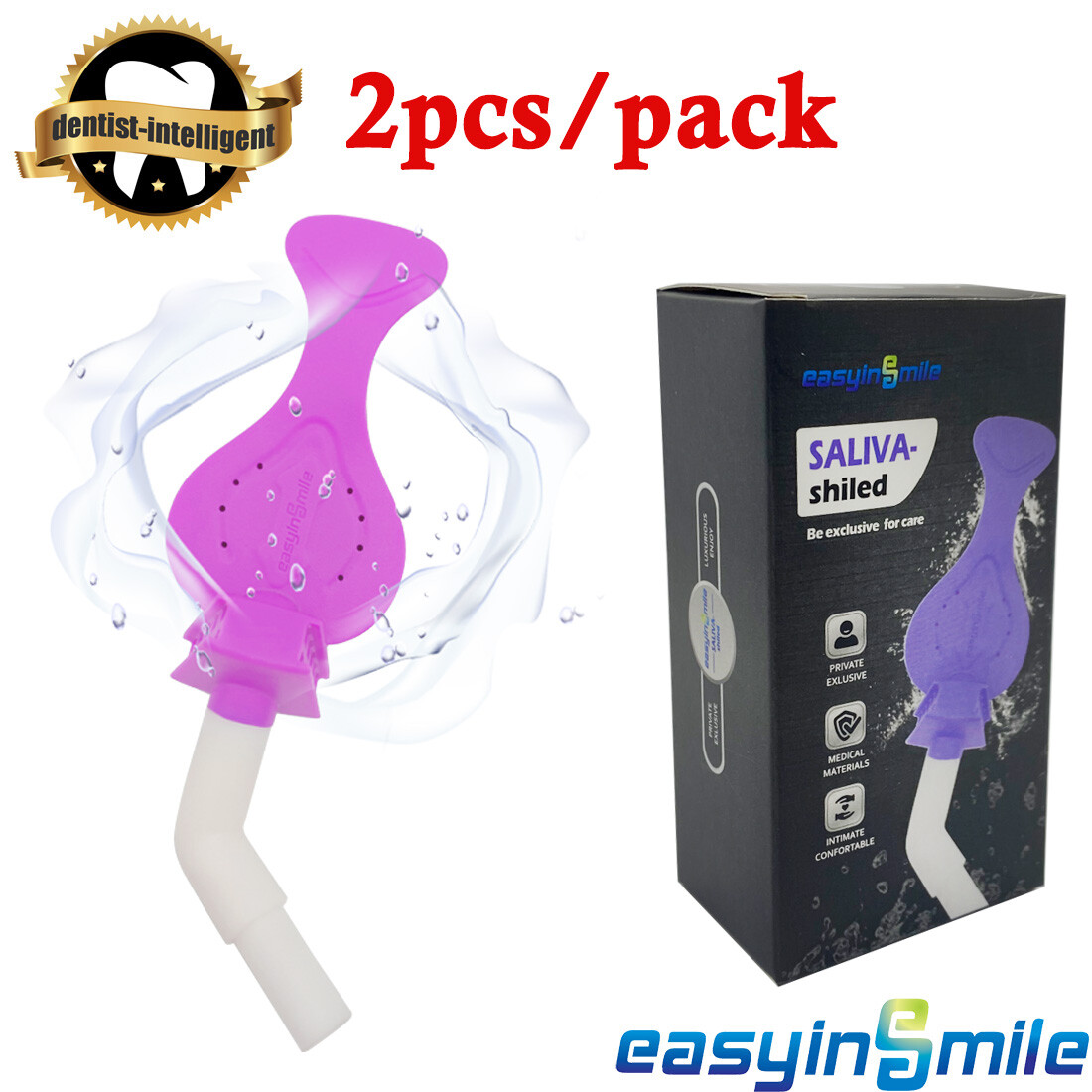 Dental Mouthpiece Isolation Adapter Saliva Suction Tube Dryshield Isolite 2Pcs