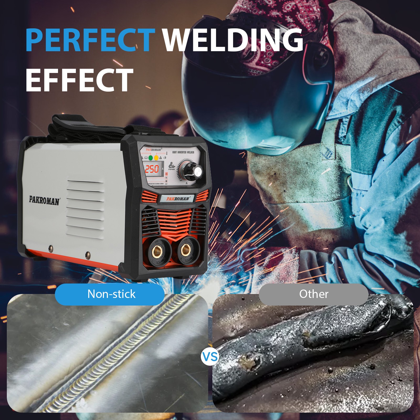 250A Portable Inverter Welder 110/127V ARC MMA Welding Machine Kit 50/60Hz