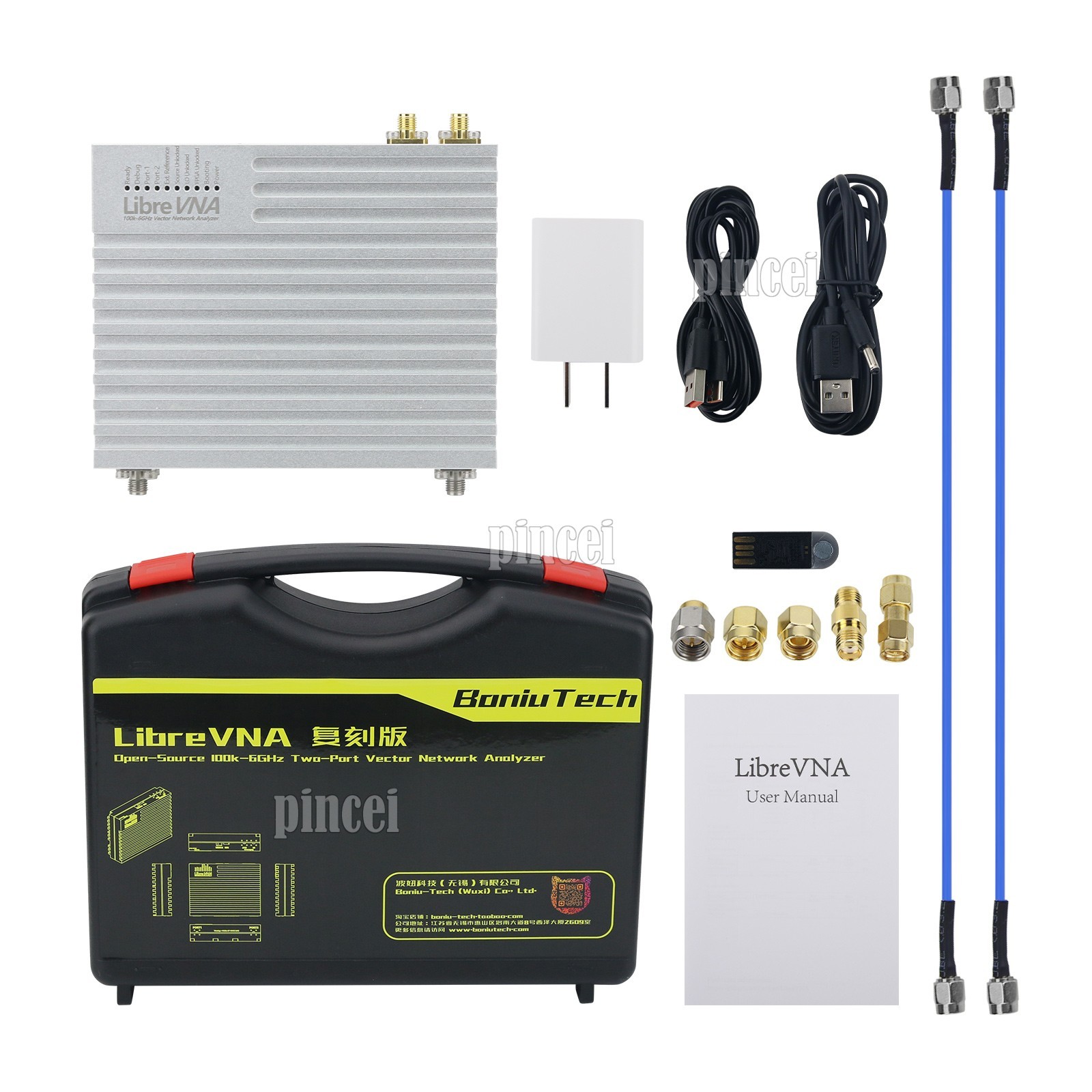 100kHz-6GHz 2-Port Vector Network Analyzer w/Stainless Steel Flanged Connectors
