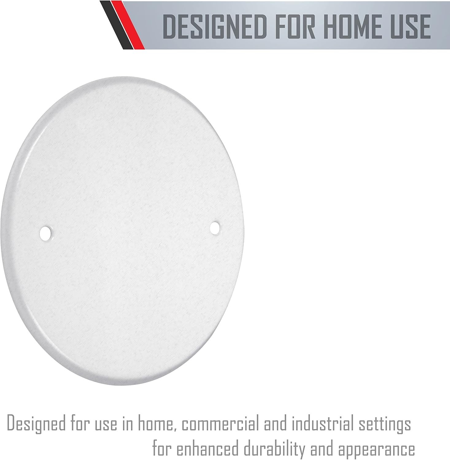 4-Inch Box Mount Round Blank Plate in White – Durable and Paintable