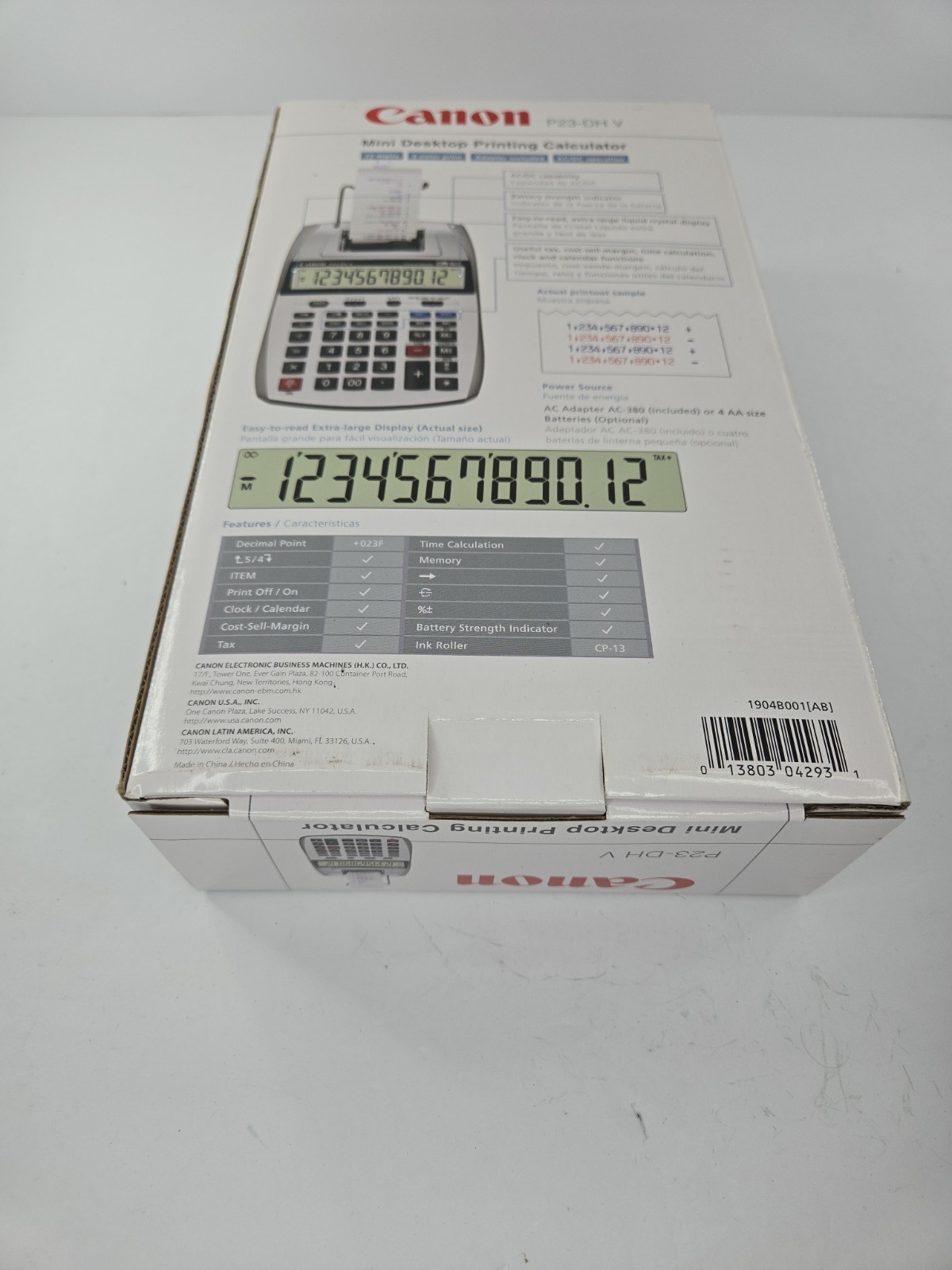Canon P23-DHV Printing Calculator New Open Box AC Adapter Paper Roll Complete