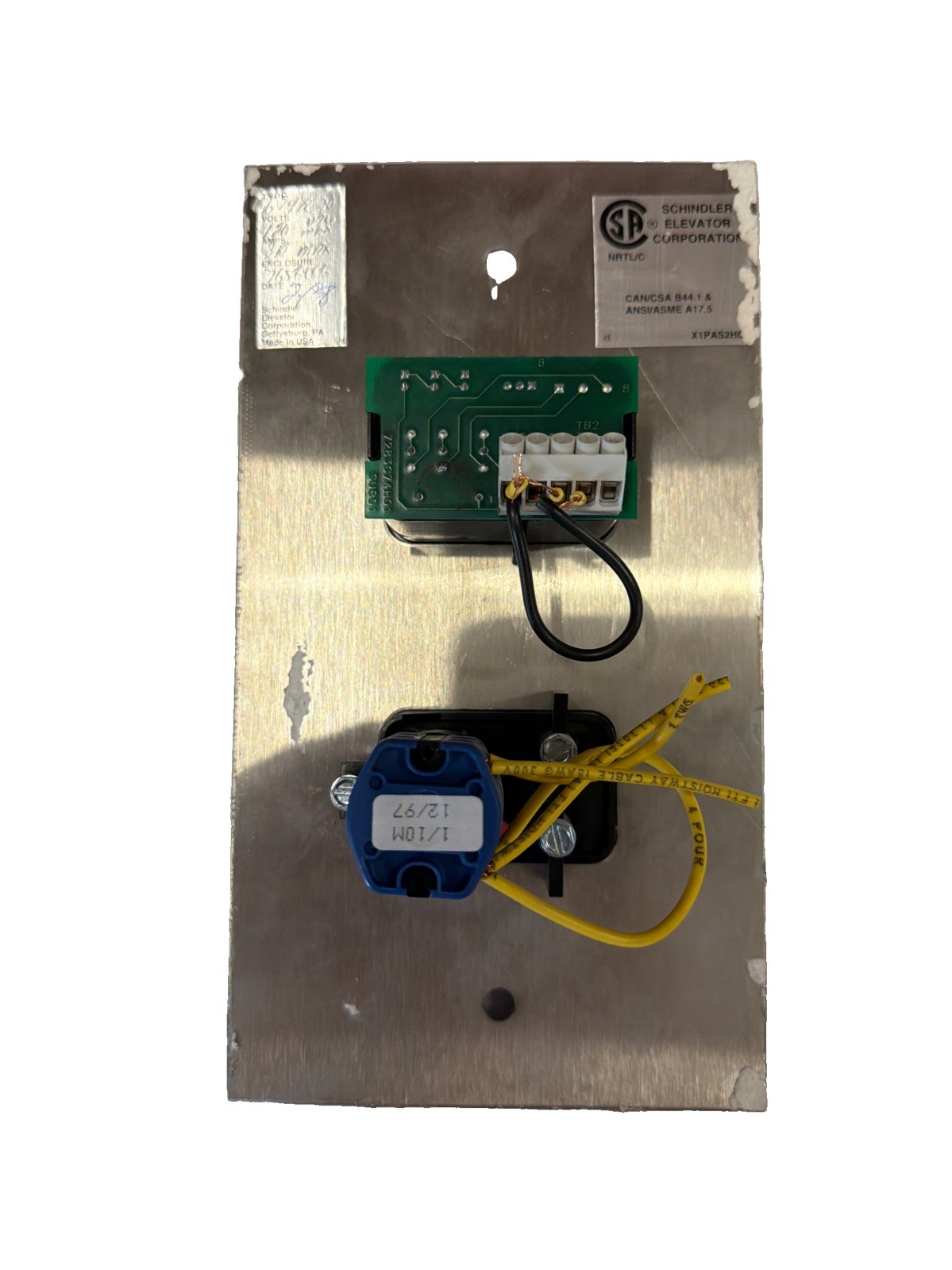 Schindler Hall Call Button with Fire Bypass Switch