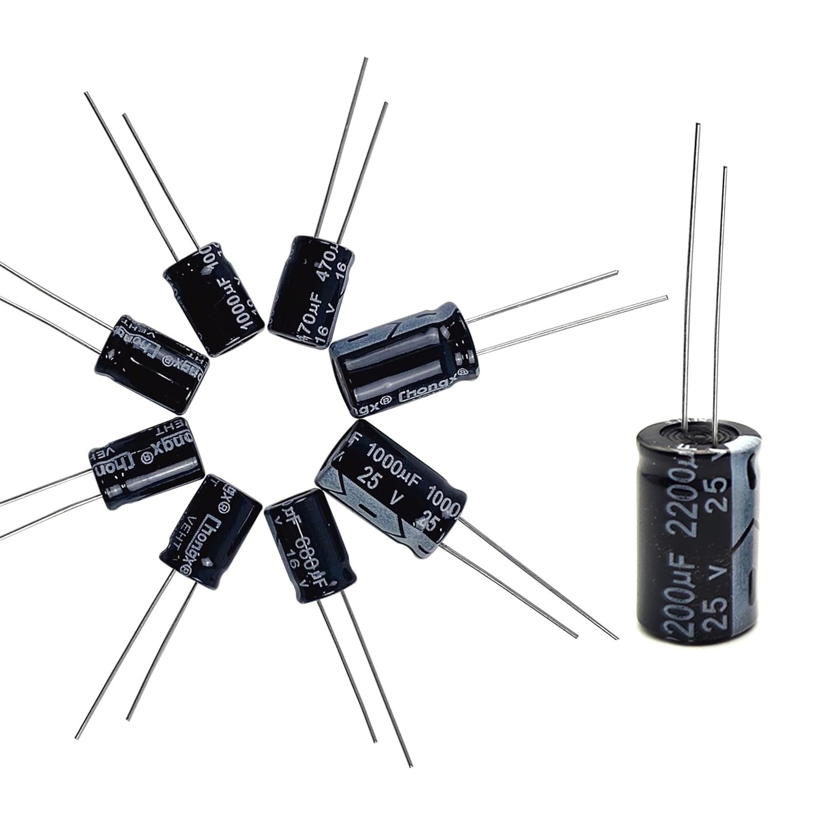 42 Values 810 Pieces, 0.1uF-2200uF, 10V 16V 25V 50V 100V, Electrolytic Capaci…
