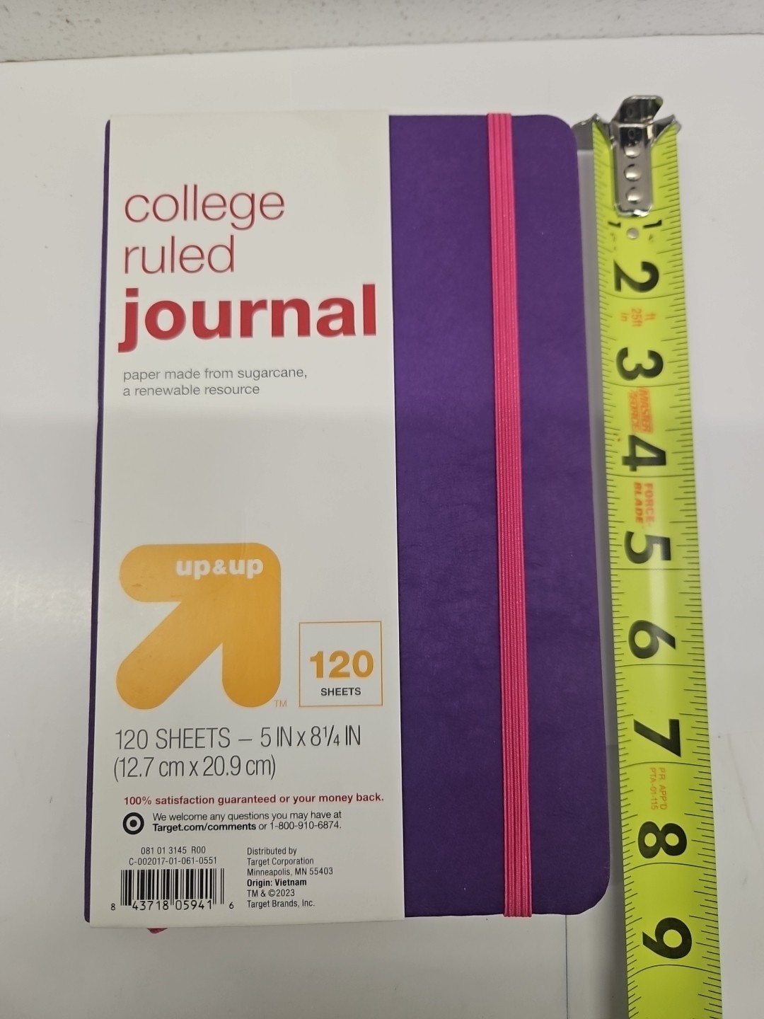 UP & UP COLLEGE RULED JOURNAL PURPLE 120 SHEETS 5 IN X 8.50 IN