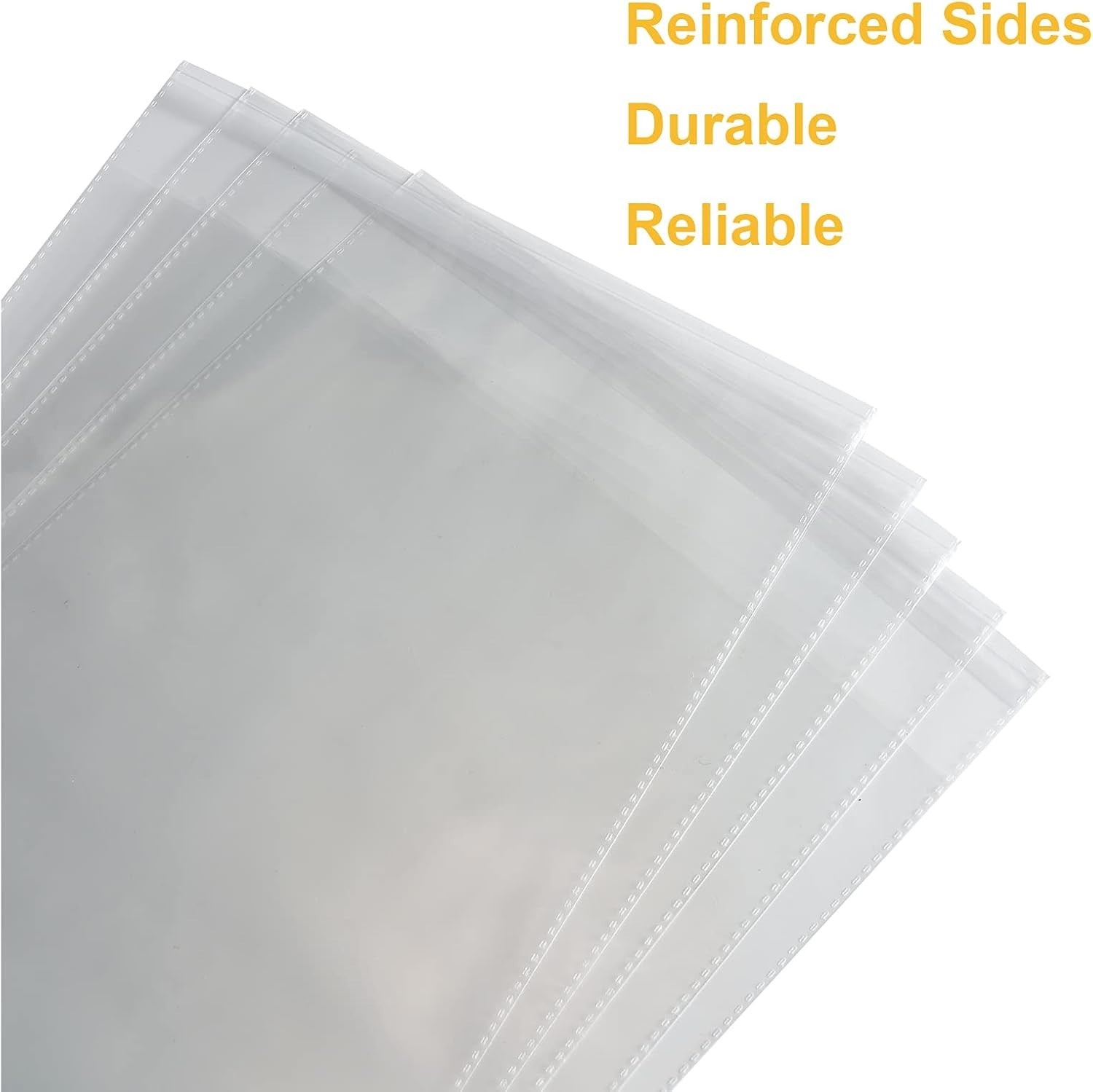 9×12 Inch Clear Polypropylene Bags (50 Count) – Self-Sealing Packaging