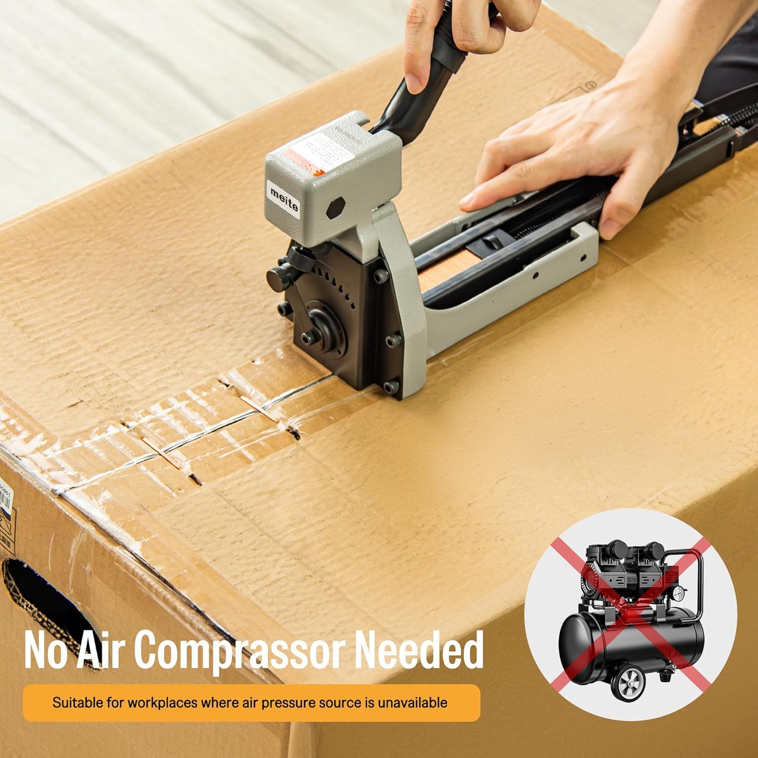 meite HB3518 16 Gauge 1-3/8 inch Crown Manual Carton Closing Stapler 3/4″ Length