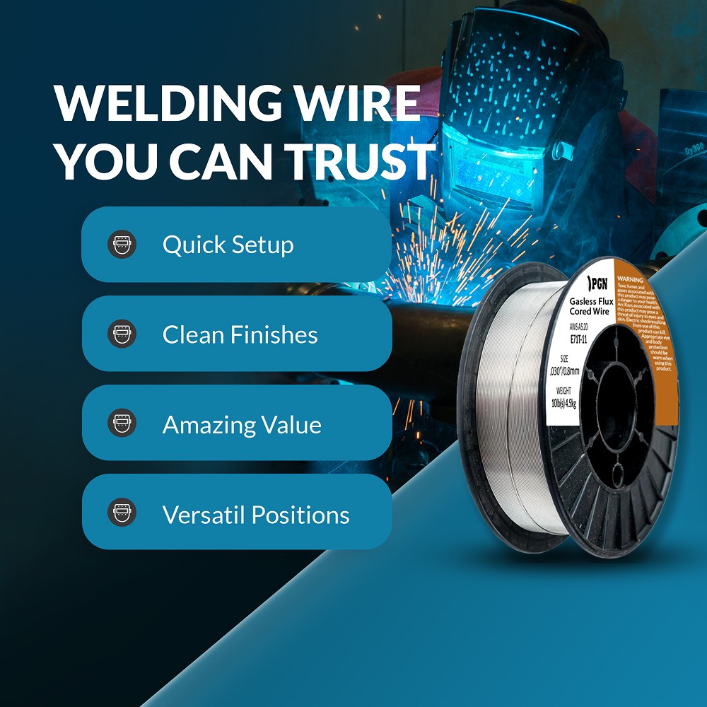 E71T-11 .030″ – 10-Lb – Flux Core Welding Wire – Gasless Mild Steel MIG
