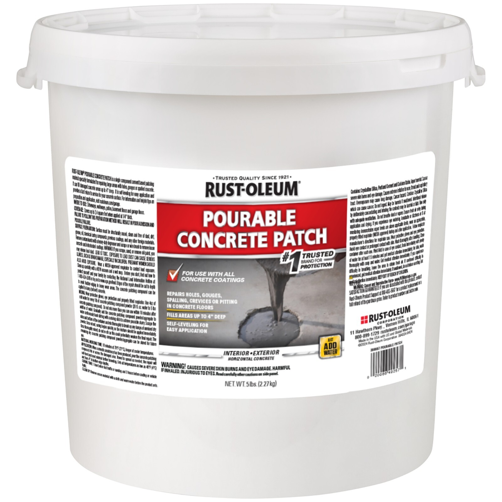 Rust-Oleum 369667 Pourable Concrete Patch 5 lb Pail