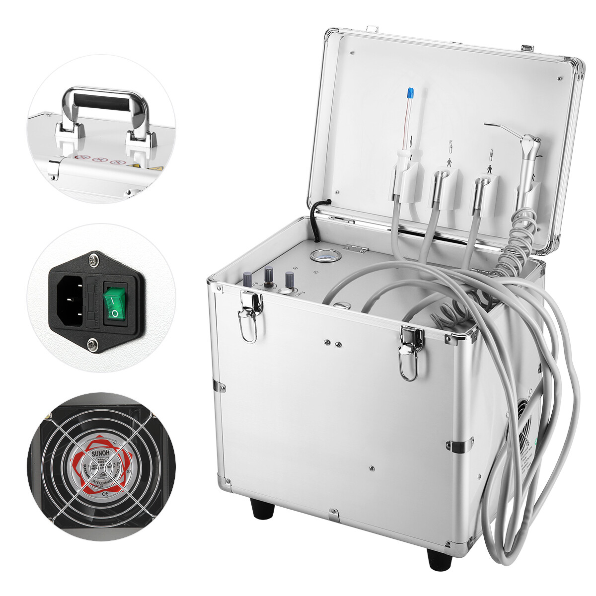 Portable Dental Unit with Air Compressor Curing Light handpiece air scaler kit