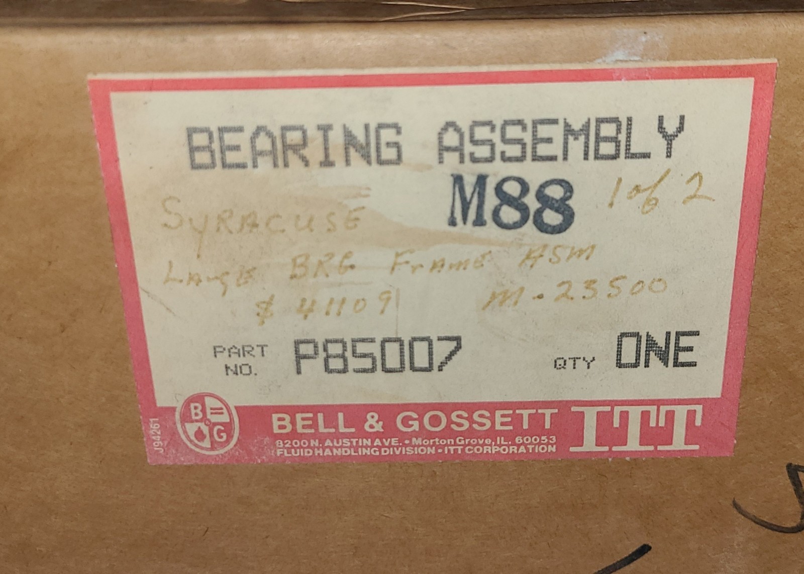 Bell & Gossett P85007 Ball Bearing Frame Assembly for Series 1510 Pumps