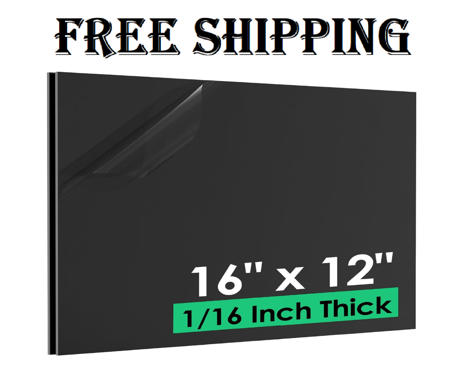 CREGEAR ABS Plastic Sheet 1/16 Inch Thick – 16″ x 12″, 2 Pack Black Plastic ….