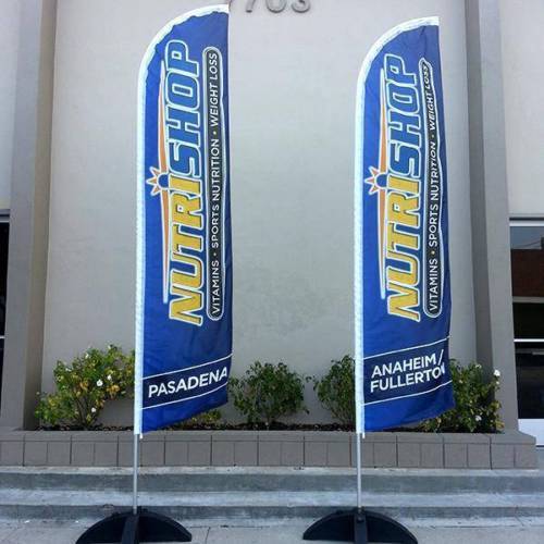 15ft Custom Single Sided Swooper Advertising Flag Feather Banner + Pole + Spike