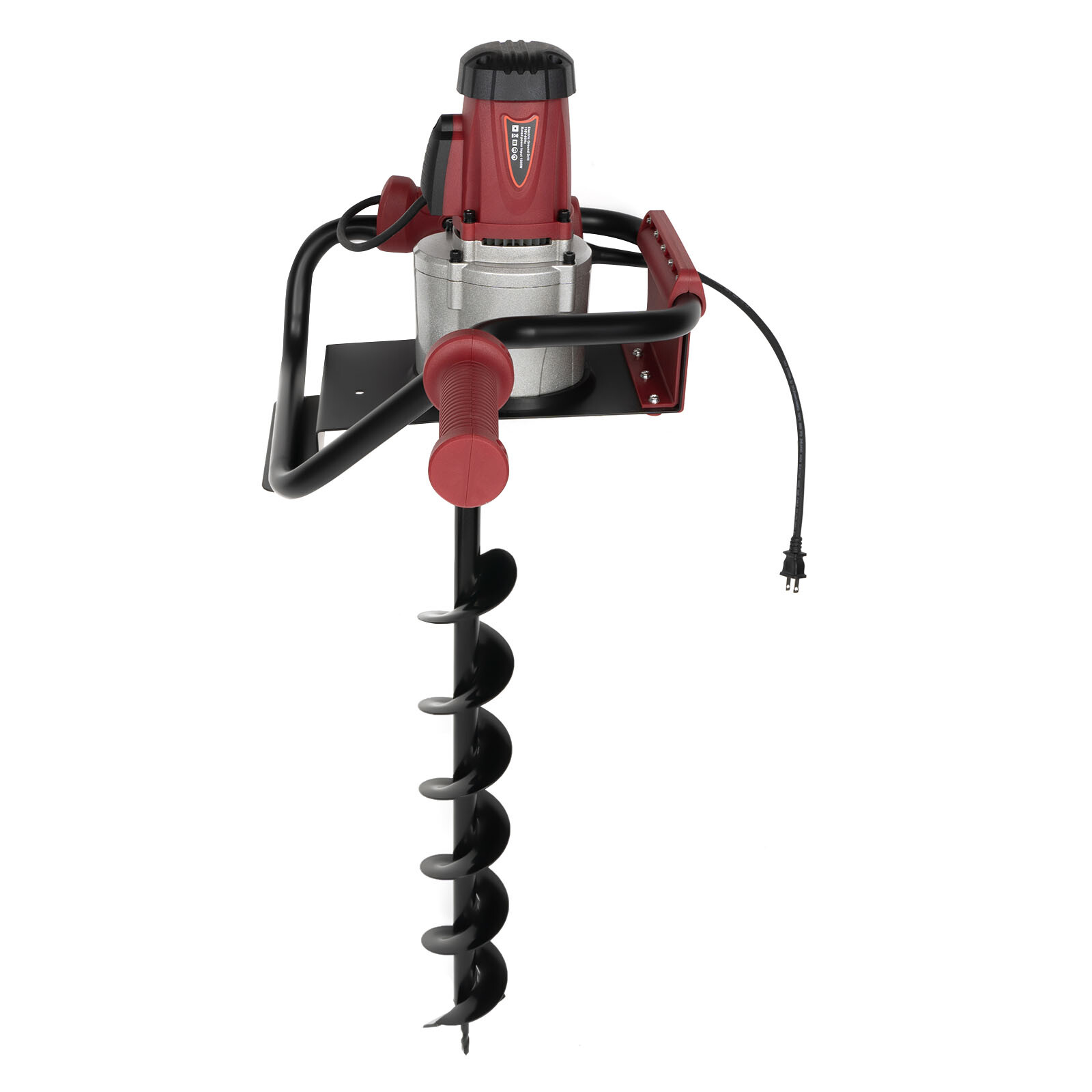 1.6HP 200rpm Powerful Electric Corded Digger Post Hole Auger 2 Drill Bit 1500W