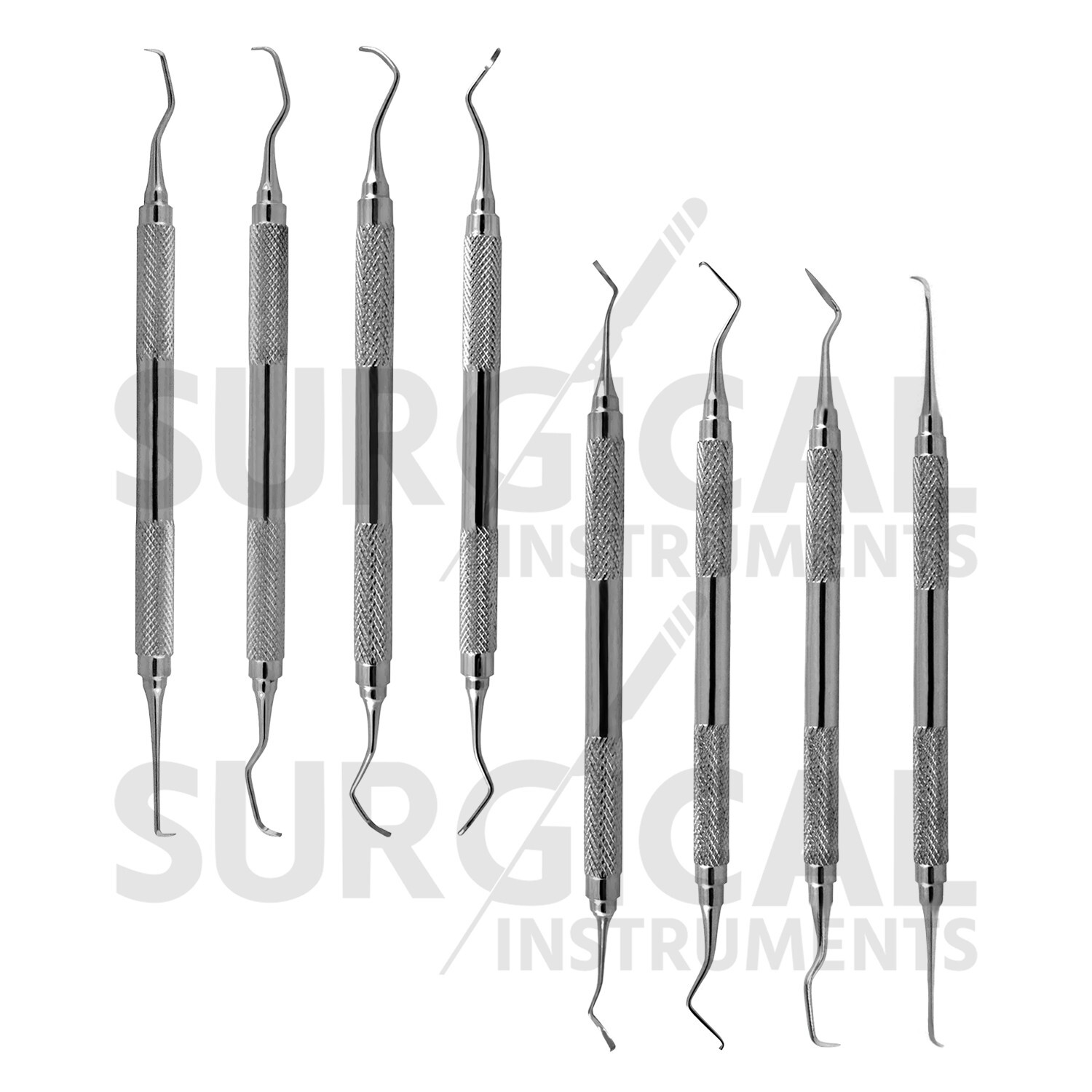 8 Pcs Goldman-Fox Curettes & Scalers Set Dental Instruments German Grade