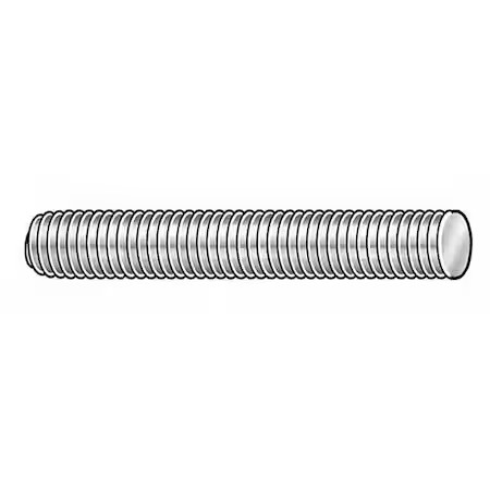 Zoro Select 32366 Threaded Stud, Zinc Plated, 100 Pk, 32366