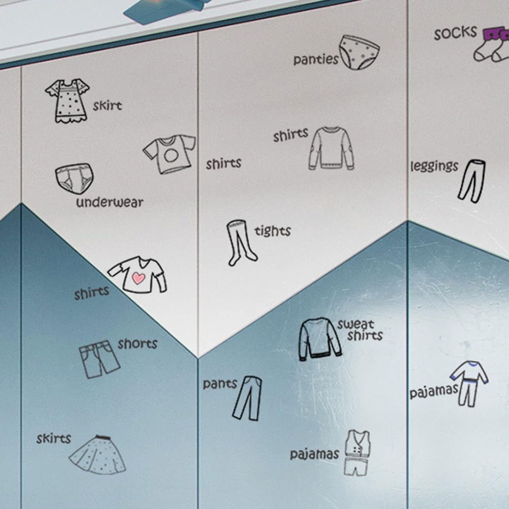 Removable Dresser Clothes Labels: Wardrobe Clothing 60.00X40.00X0.01CM, Multi