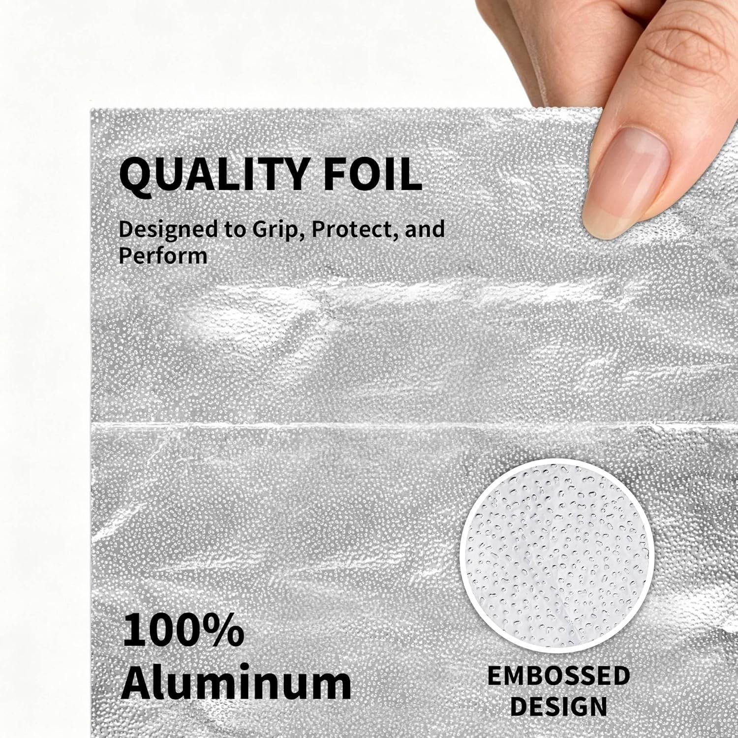 400 Count Aluminum Foil Sheets, Embossed Foil Sheets, 12″ x 10.6″ Heavy-Duty …