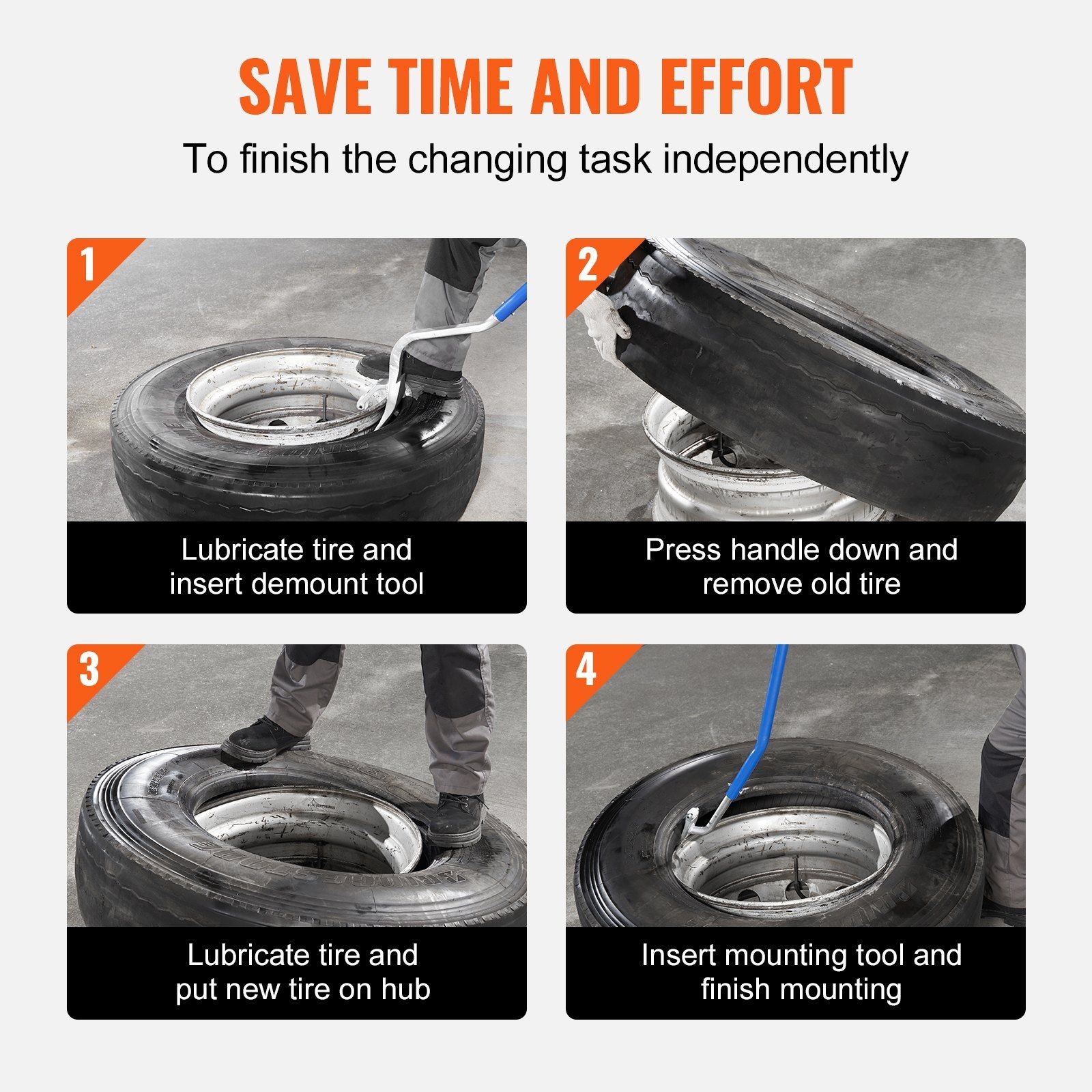 22.5-24.5in Adjustable Radial and Bias Ply Tire Mount/Demount Tool, 3-Pack