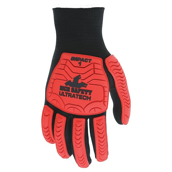 Mcr Safety Ut1950l Coated Gloves, Nitrile, Dotted, Palm And Fingers, 3 Abrasion