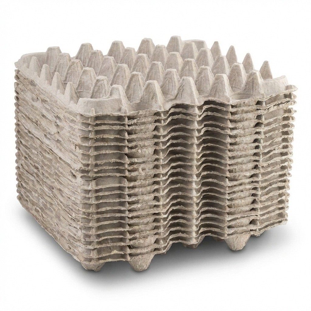 Elifsue Pulp Flat Egg Cartons | Stores 30 Large to Small Eggs – Pack of 15