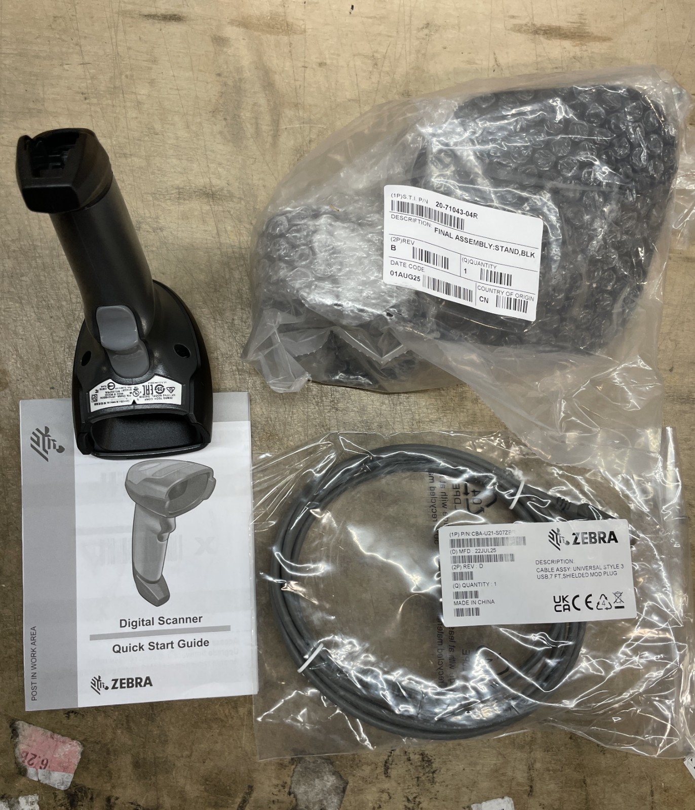 Zebra DS2208 Corded Barcode Scanner with Cable and Stand – DS2208-SR7U2100SGW