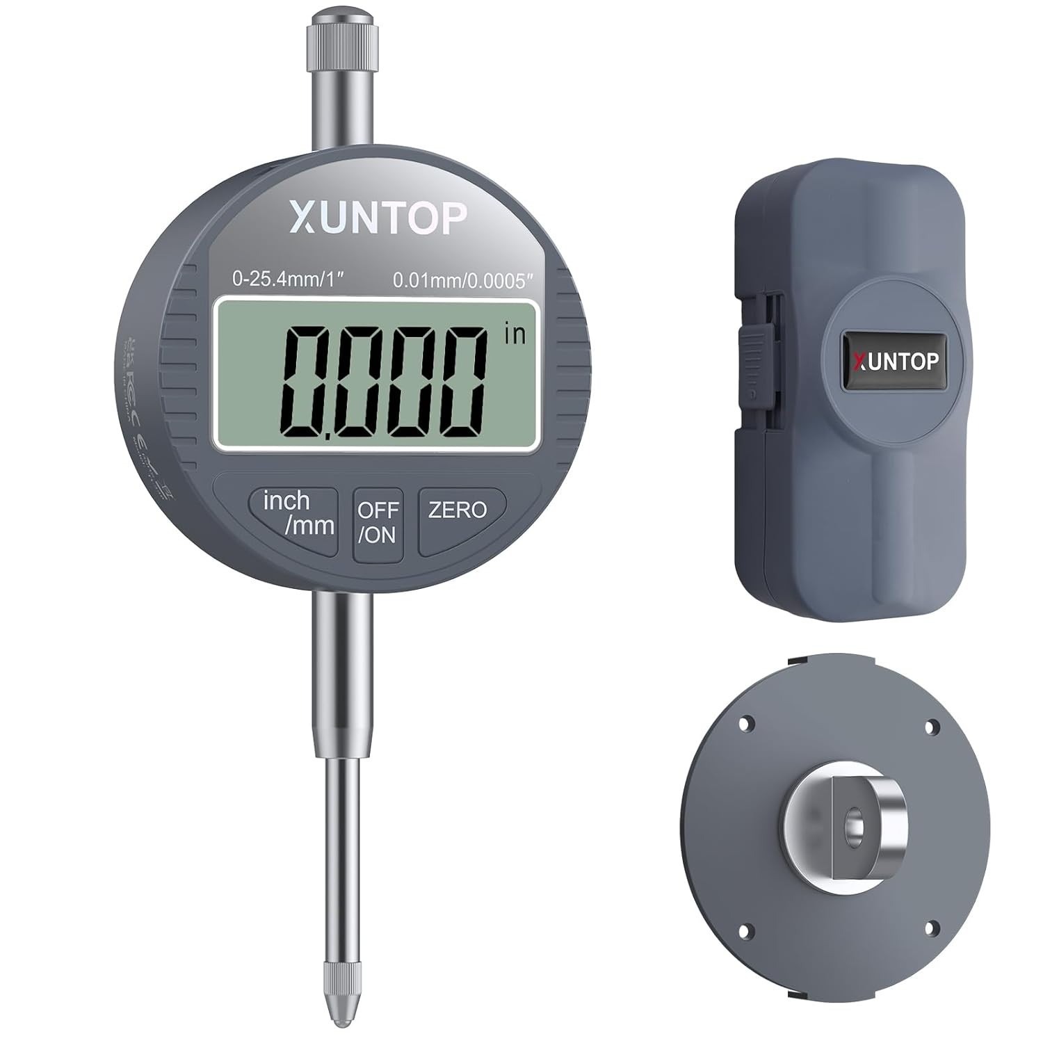 Digital Dial Indicator 1Inch/0.0005Inch LCD Display Electronic Dial Indicat