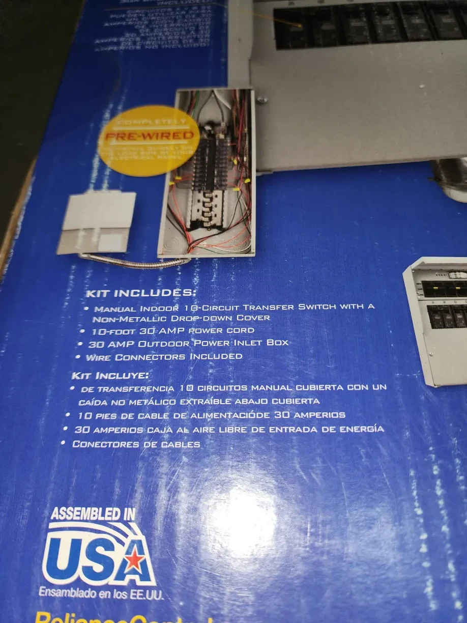 Reliance Controls 310CRK Manual Transfer Switch Kit 10-Circuit *BRAND NEW/SEALED