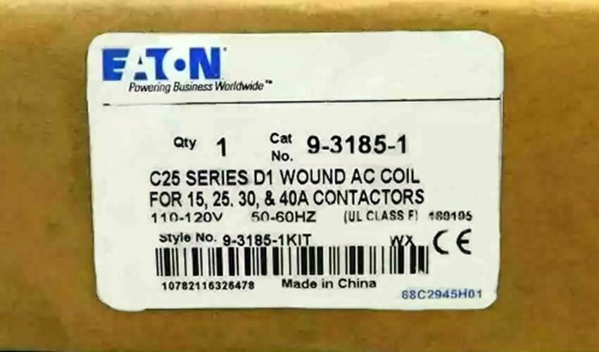Eaton Cutler-Hammer 9-3185-1 Motor Control Coil 110/120VAC C25 Series D1 15-40A