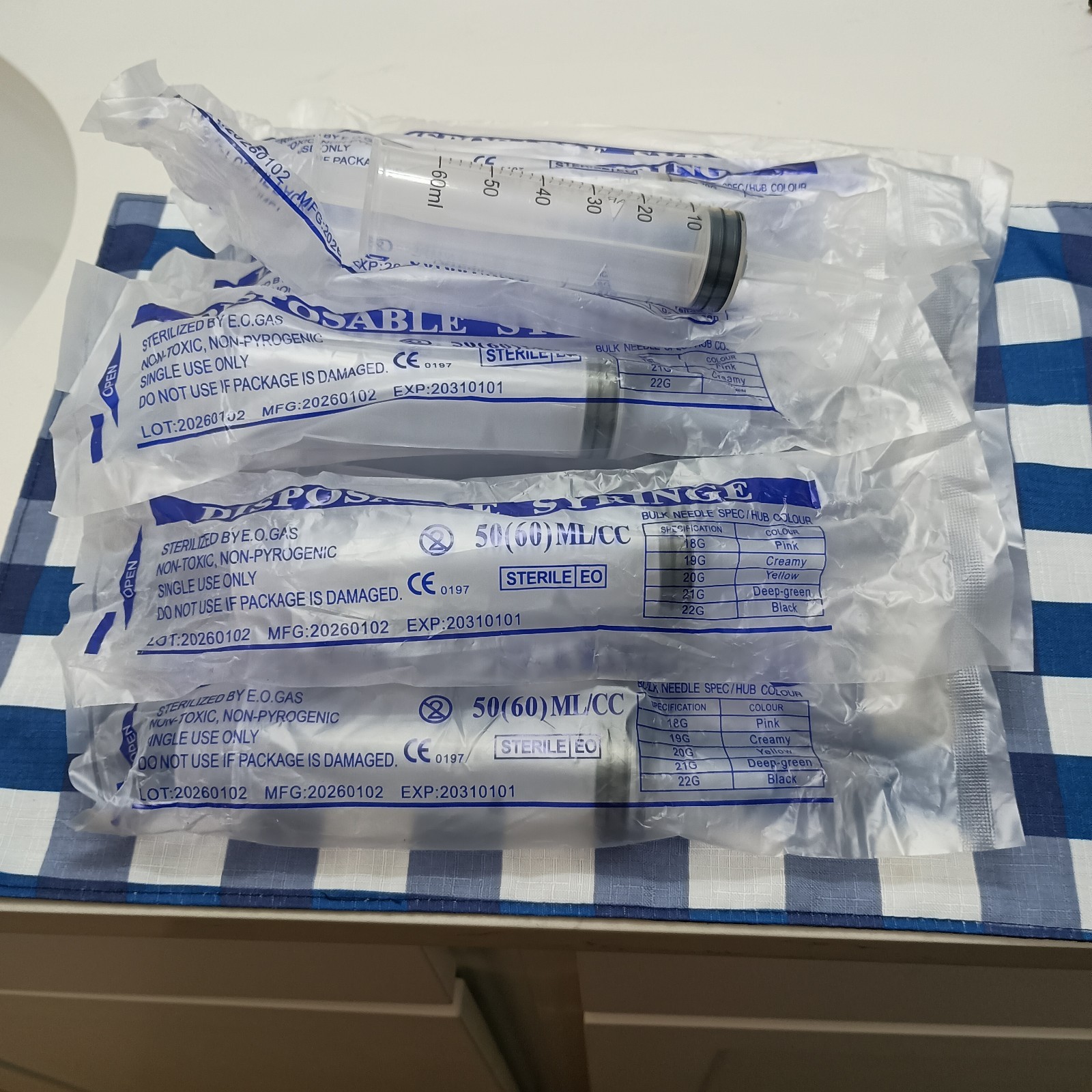Lot Of 9 Disposable Syringes 60 ML/CC Sterile Single Use Labs & Dispensing