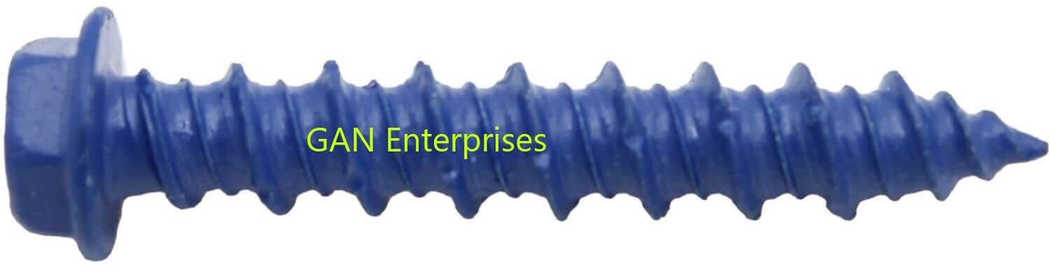 Concrete Hex Head slotted 3/16 x 1-1/4″ block / Brick, Masonry Screw Tapcon