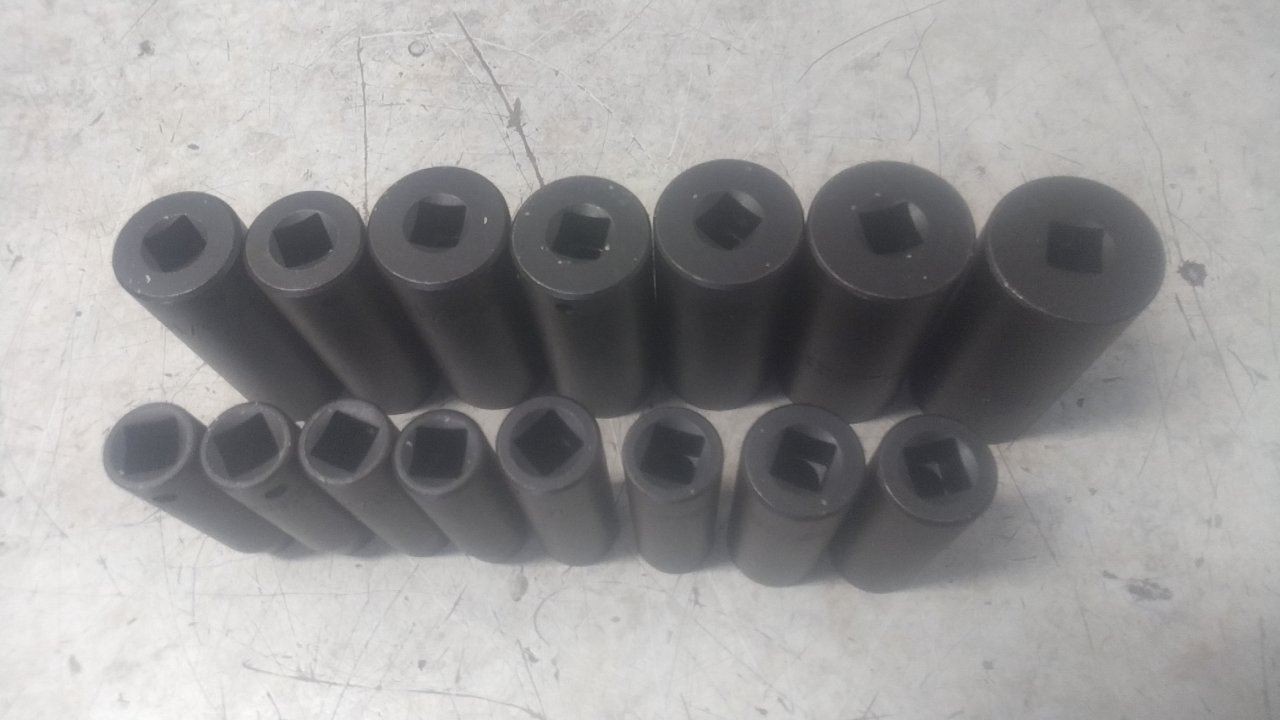Proto J74114 15 Pc 3/8 – 1-1/4 In Socket Size 1/2 In Drive SAE Impact Socket Set