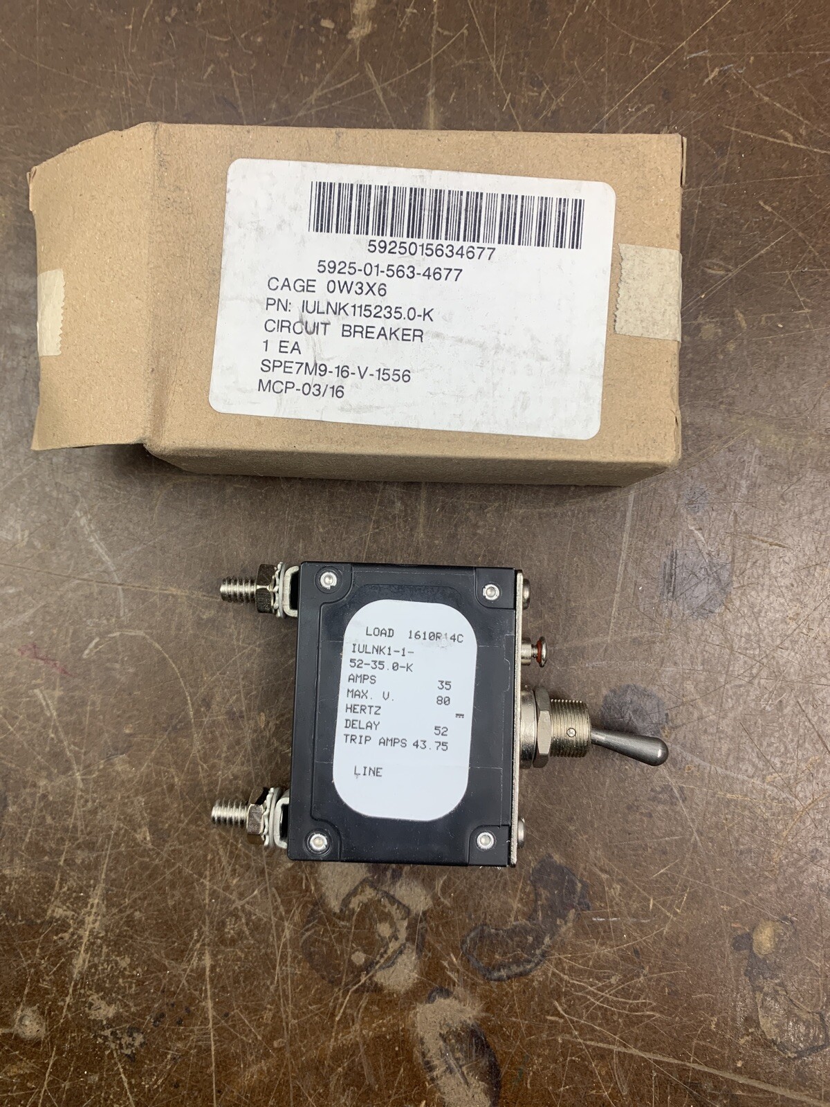 NEW AIRPAX IULNK11-52-35.0-K CIRCUIT BREAKER 35 AMPS SWITCH VG