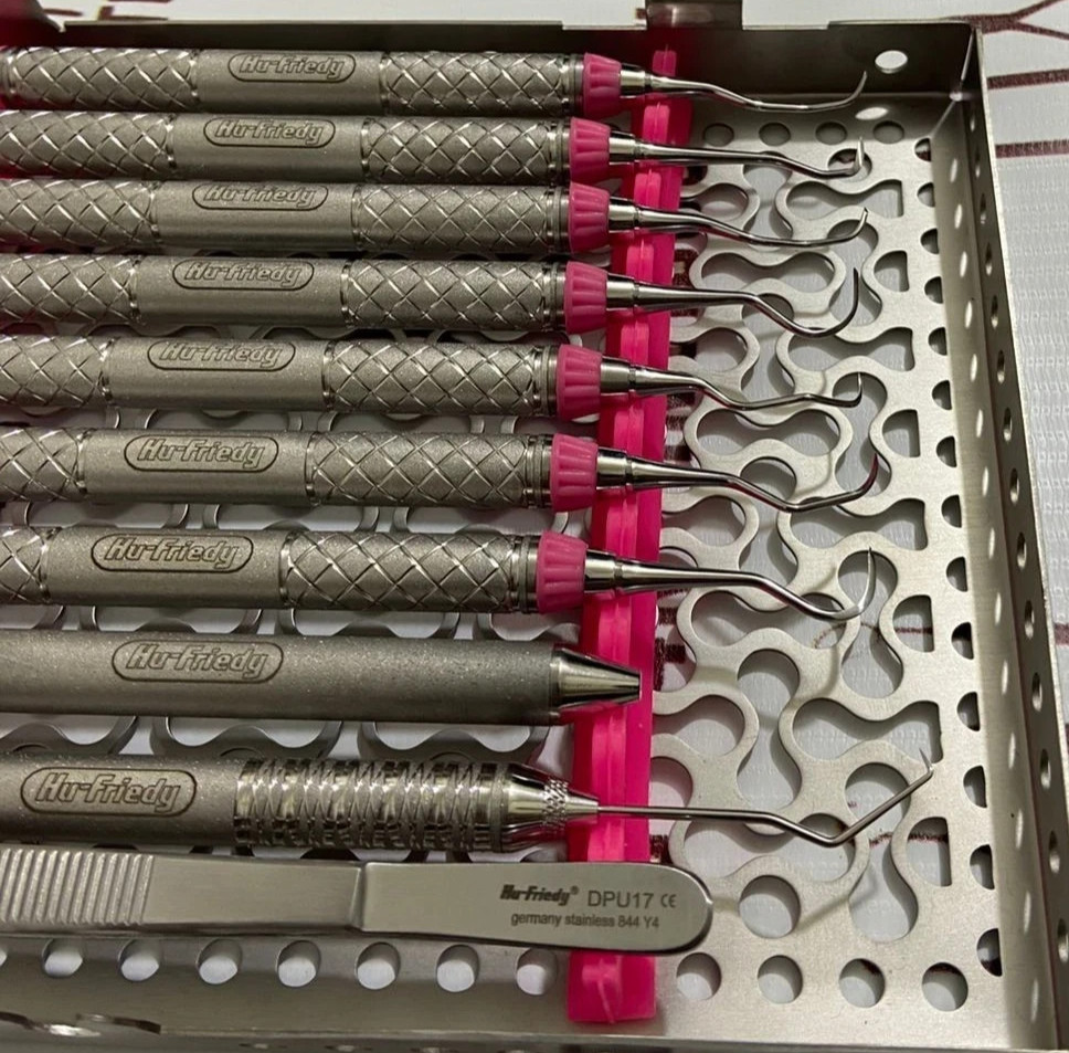 Hu Friedy Dental Hygiene Instruments Set of 10 PCS With Sterlization Cassette