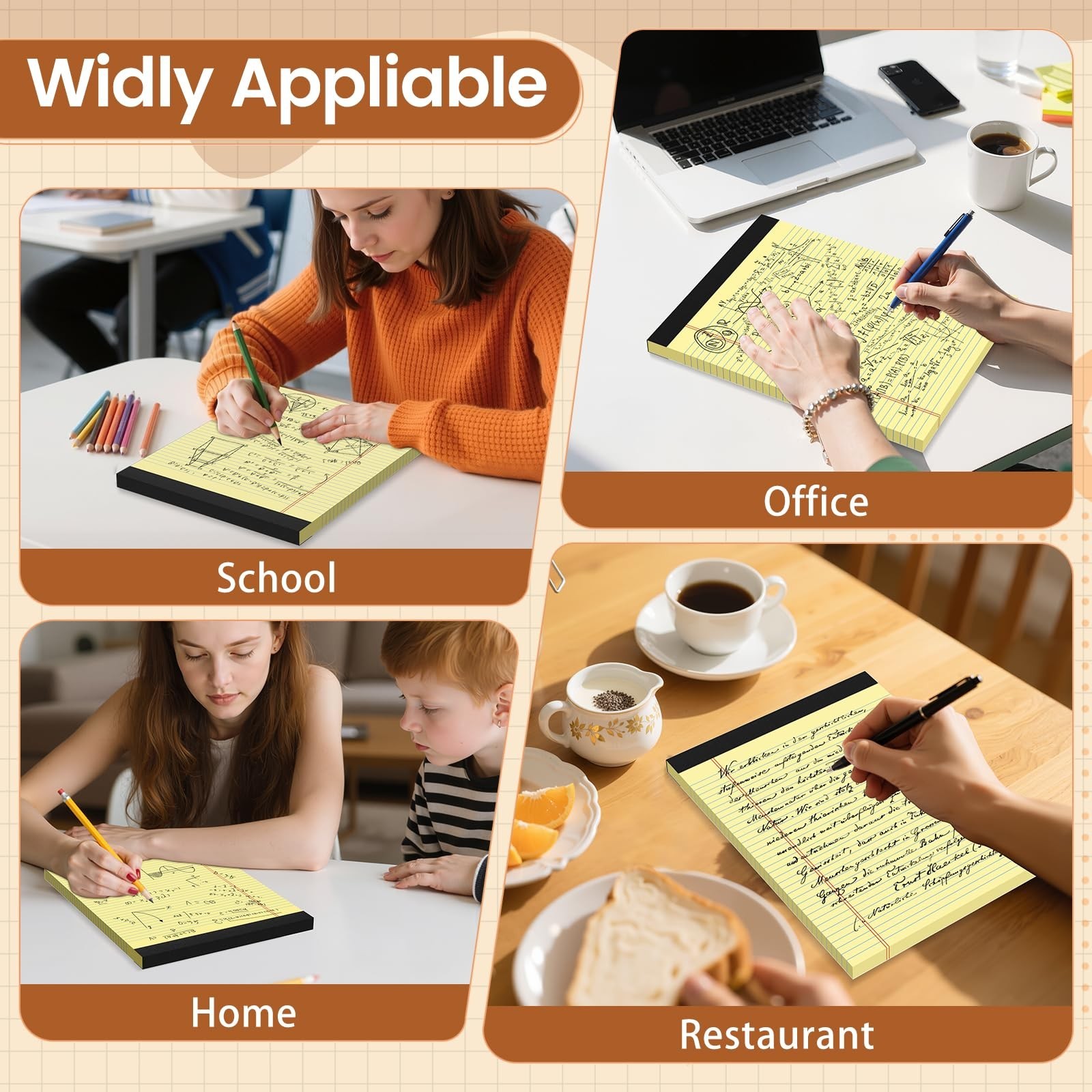 Legal Pads 8.5 X11, Narrow Ruled Notepads, 6 Pack, 50 Sheet/Pad | Yellow Lega…
