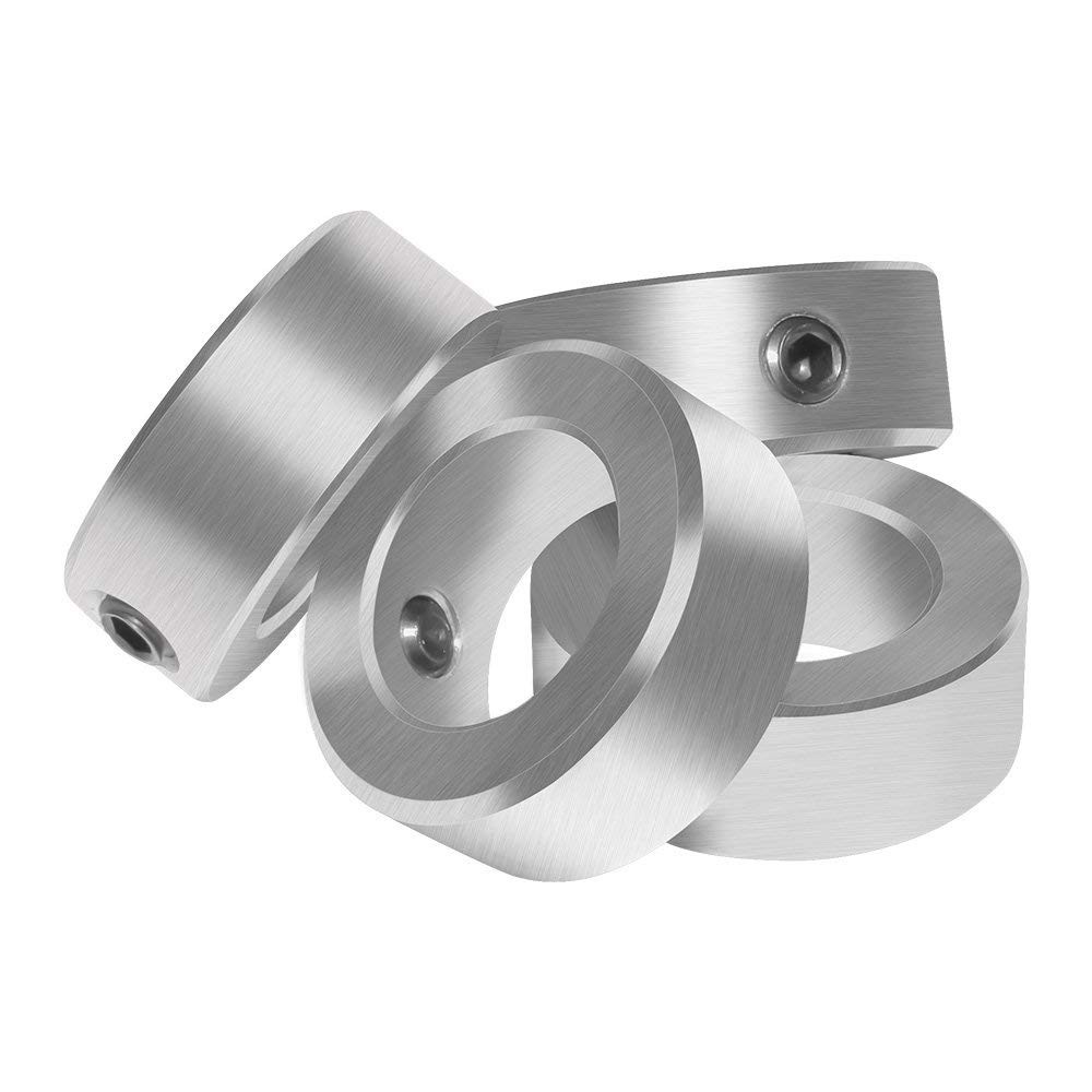 7/8 Bore Zinc Plated Shaft Collars, Solid Steel, Set Screws Style, Industrial
