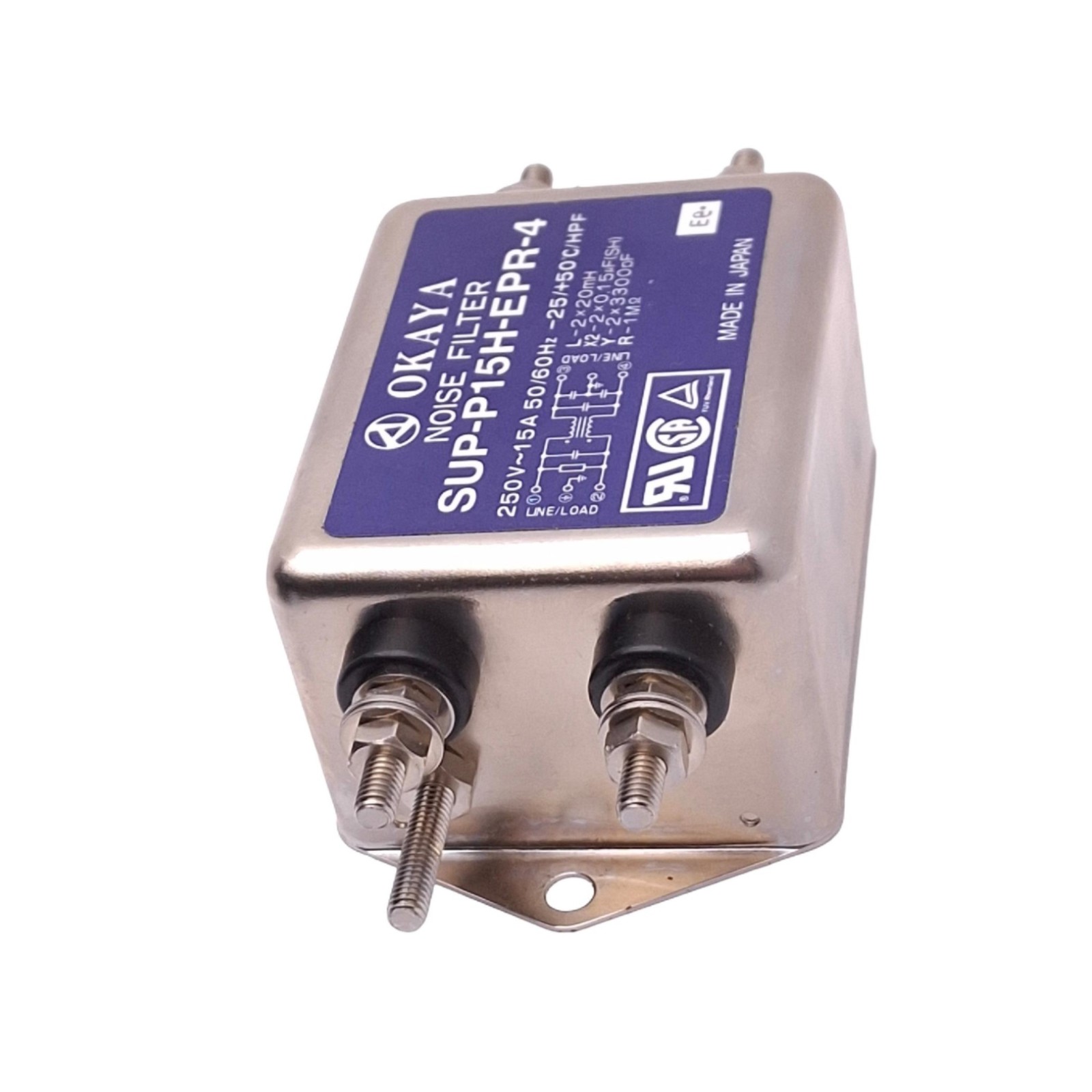 Okaya SUP-P15H-EPR-4 Powerline Noise Filter, 250VAC 15A, 20-30dB 10000Hz