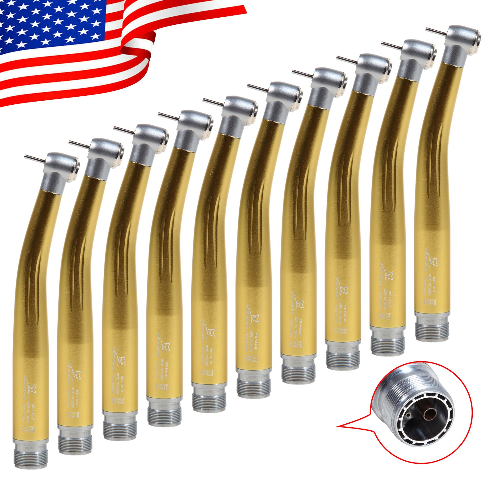 10 NSK Style Dental High Speed Handpiece PANA-MAX Fast Turbine 2 Holes Borden