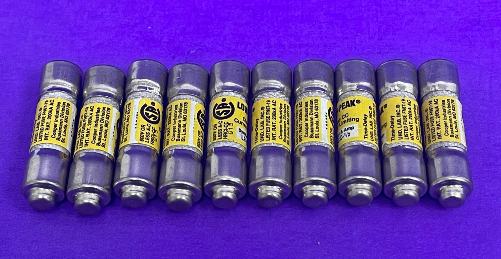 Bussmann LP-CC-1/2, 0.5A 600V Current-limiting Time-delay Fuse [Lot of 3]