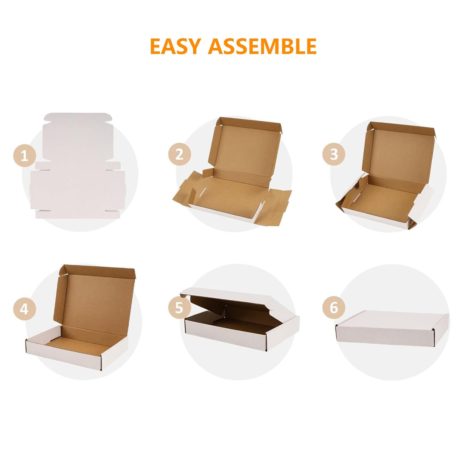 ZxeluPapr 50 Pack 7x5x2 Small Shipping Boxes, White 7x5x2, White-7x5x2