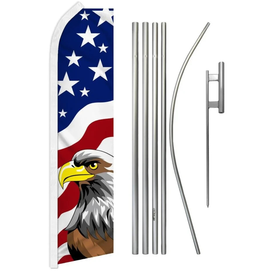 USA Eagle Swooper Advertising Flag & Pole Kit