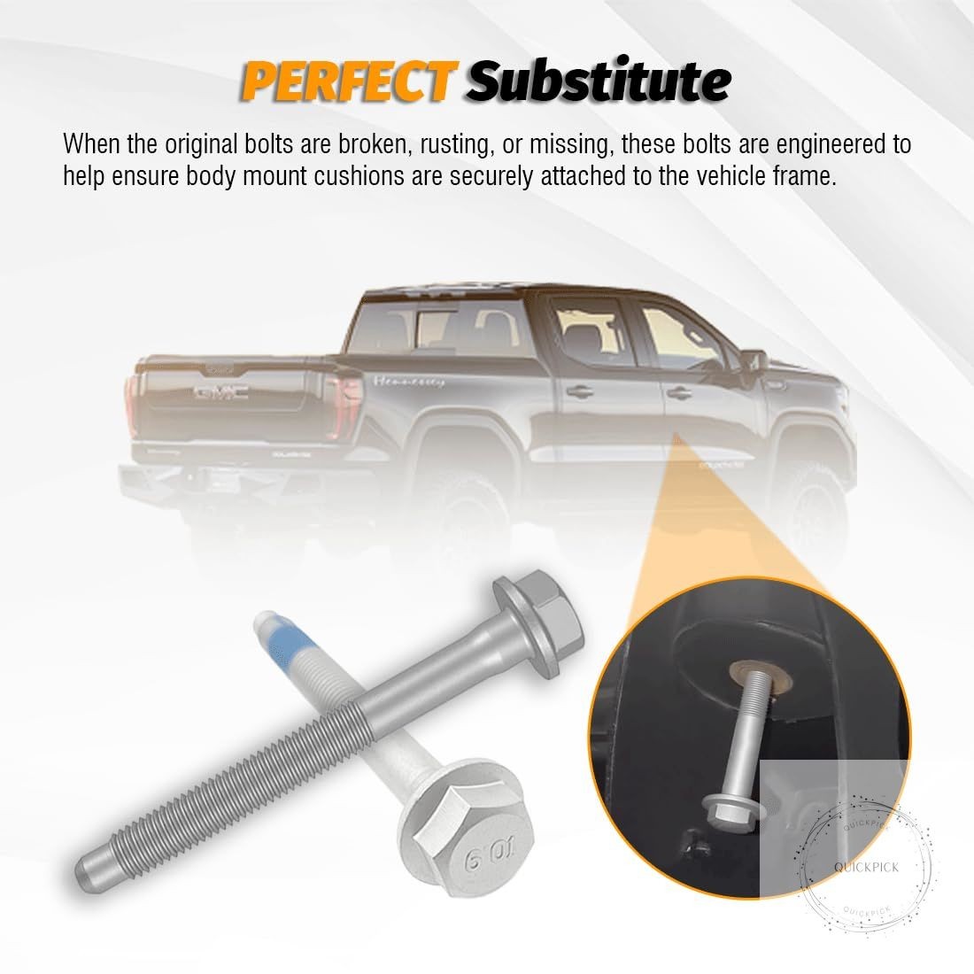 13857 for Chevrolet Body to Frame Mounting Bolt Kit, Cab Body Assembly Mount