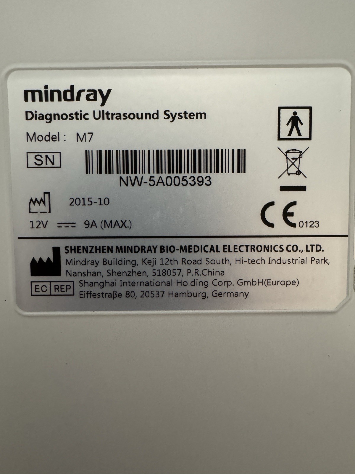 Mindray M7 With Linear Transducer 7L4S (YOU WILL RECEIVE WHAT IS IN THE PICTURE)