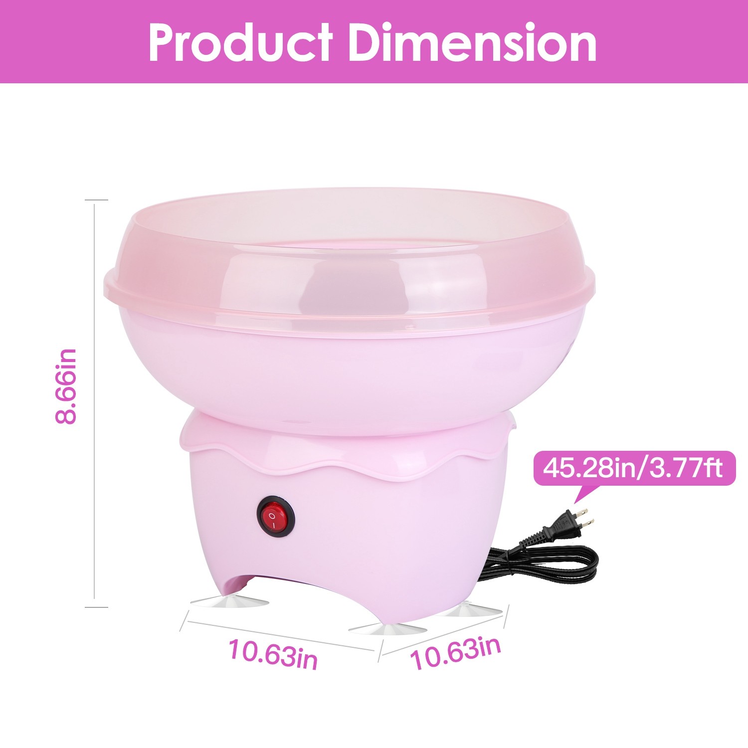 400W Electric Cotton Candy Machine w/ Sugar Scoop for Birthday Family Party Gift