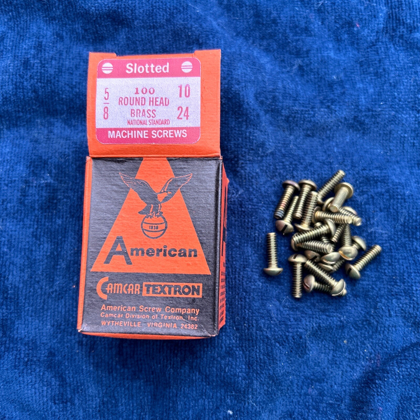 (100) 10-24 x 5/8 Round Head Cap BRASS Machine Screw 10/24 5/8”
