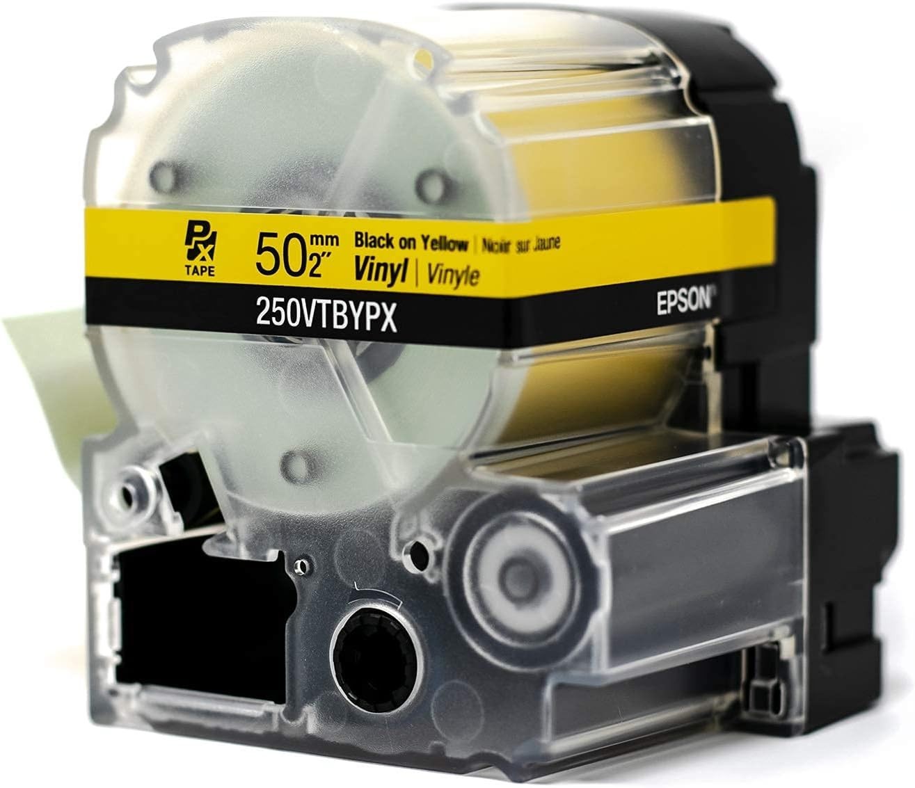 Epson LABELWORKS 250VTBYPX Black on Yellow 2″ (50mm) Vinyl Label Tape **5-PACK**