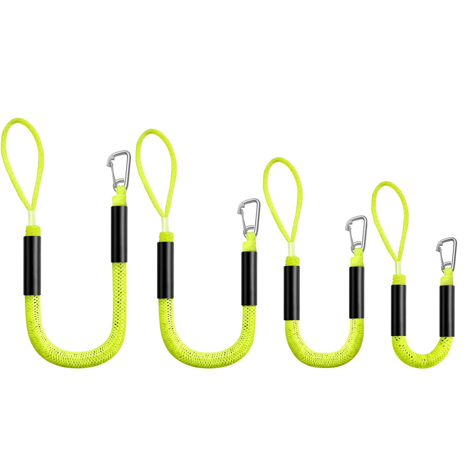 Bungee Dock Line for Boats, 4 FT Elastic Mooring Rope with Stainless Steel Cl…
