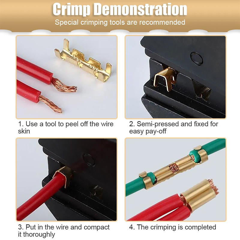 0.5-1.5mm², 2.5-4mm² Car Brass Copper Crimp Terminals Electrical Wire Connectors