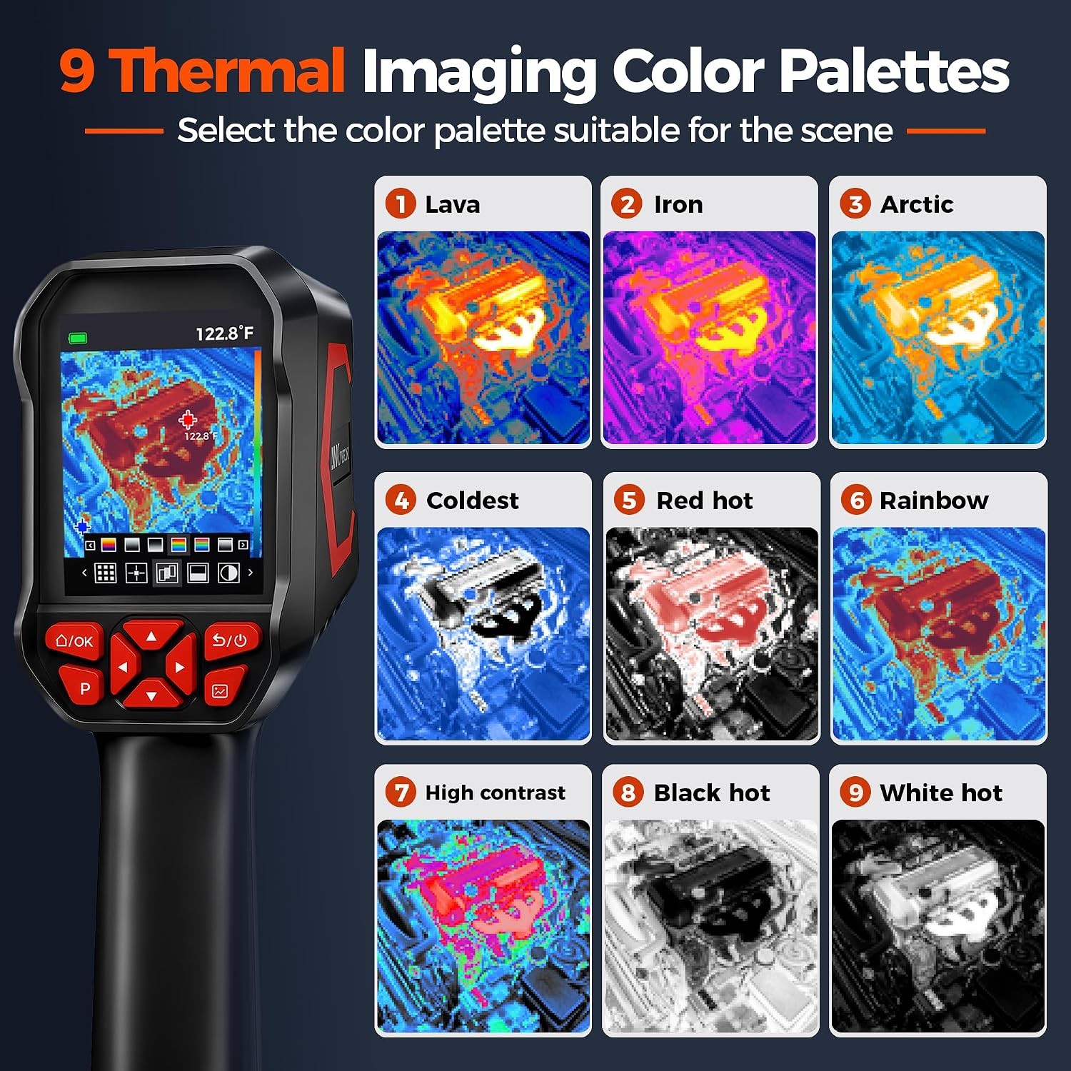 ANXTECH Thermal Camera -4°F~1022°F 2.8″ LCD 192×192 TISR 25Hz IR Imaging