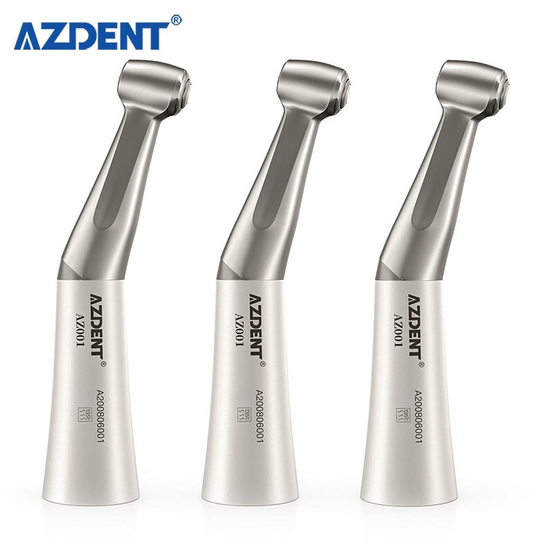 AZDENT Dental 1:1 Slow Low Speed Handpiece Push Button Contra Angle fit CA burs