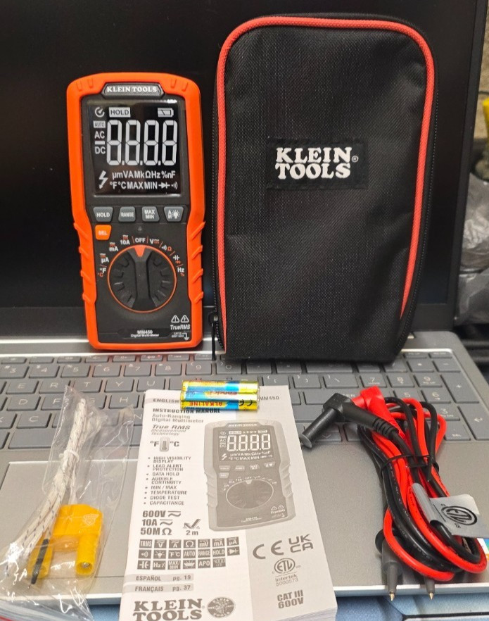 Klein Tools MM450 600V Slim Digital Multimeter TRMS Auto-Ranging Temp